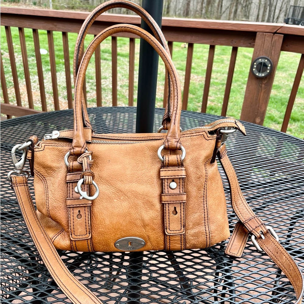 Vintage Fossil Maddox Leather Satchel/Crossbody